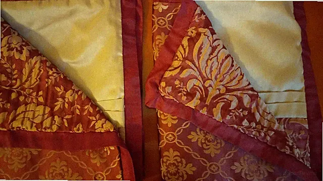 2 Croft & Barrow Reversible Pillow Shams, Standard Size, Burgundy and Gold