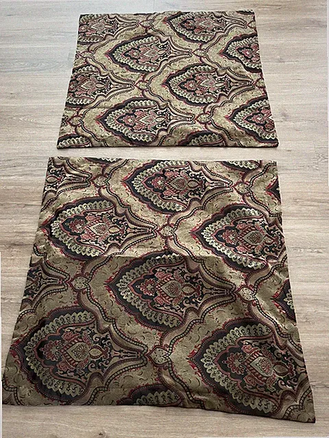 31x31” Chezmoi Pillow Shams Burgundy Gold Black Medallion Design