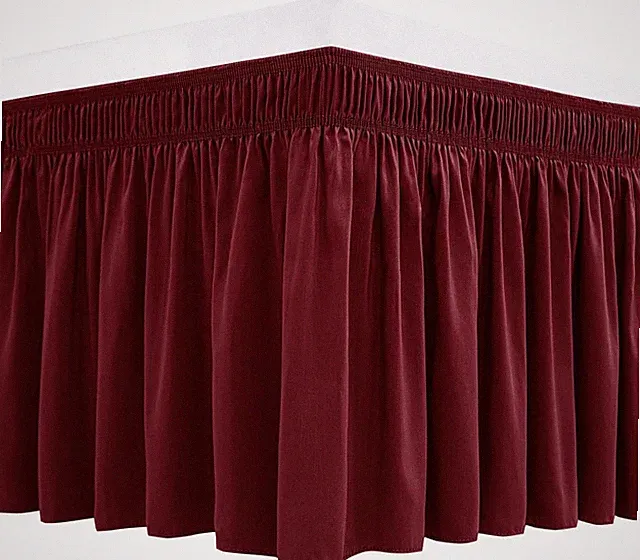 King Cal King Wrap Around Bed Skirt 18 Inch Drop White Easy Fit Elastic Dust