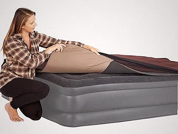 (TOPPER ONLY) Outdoors Foam Topper for Air Mattresses, 60 x 80 x 0.5" Maroon
